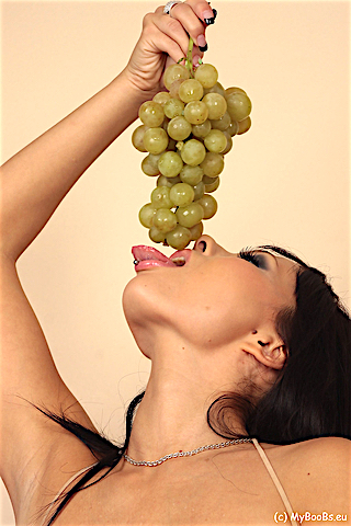 Busty Star Dominno Play With Grapes for - My Boobs