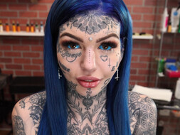 Amber Luke Gets Her Nose Tattooed! for - AltErotic